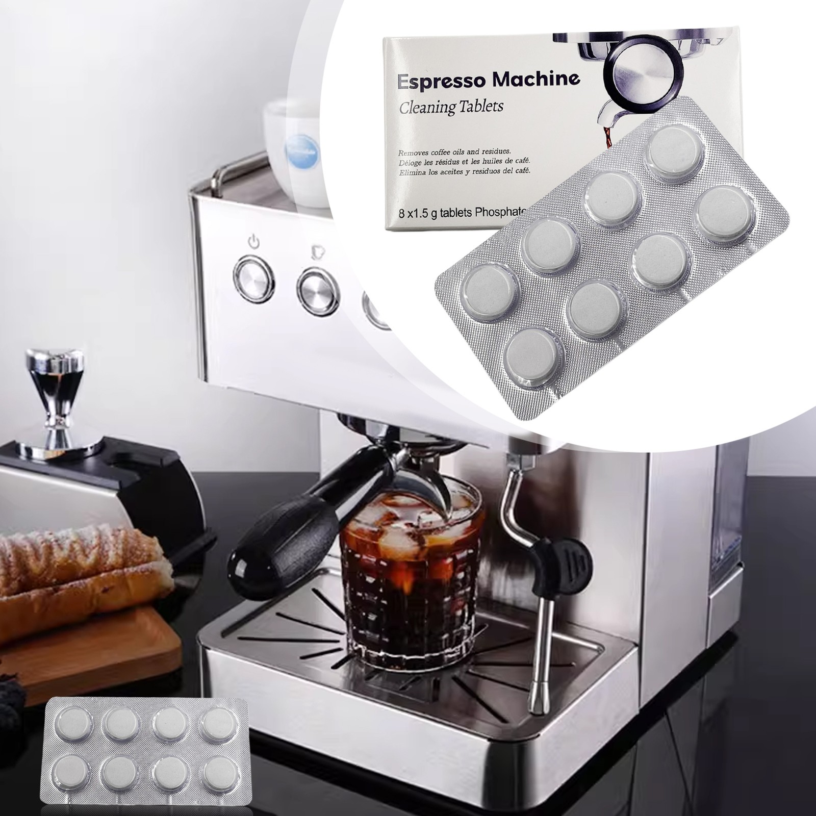 8 Pack Cleaning Tablet Cleaner Residue For BREVILLE Espresso Coffee Machine