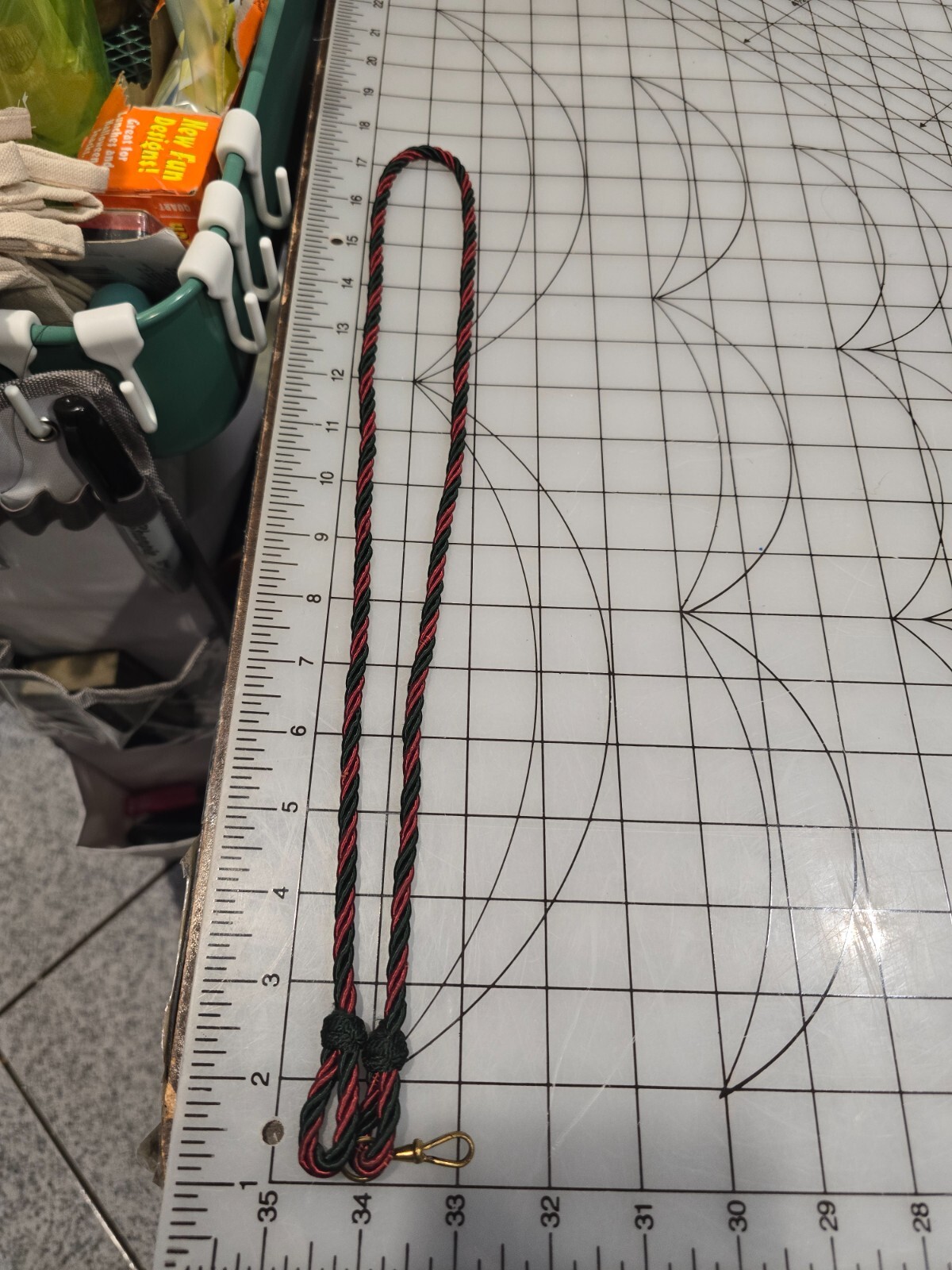 Surplus Maroon and Green Braided Cord with Clasp