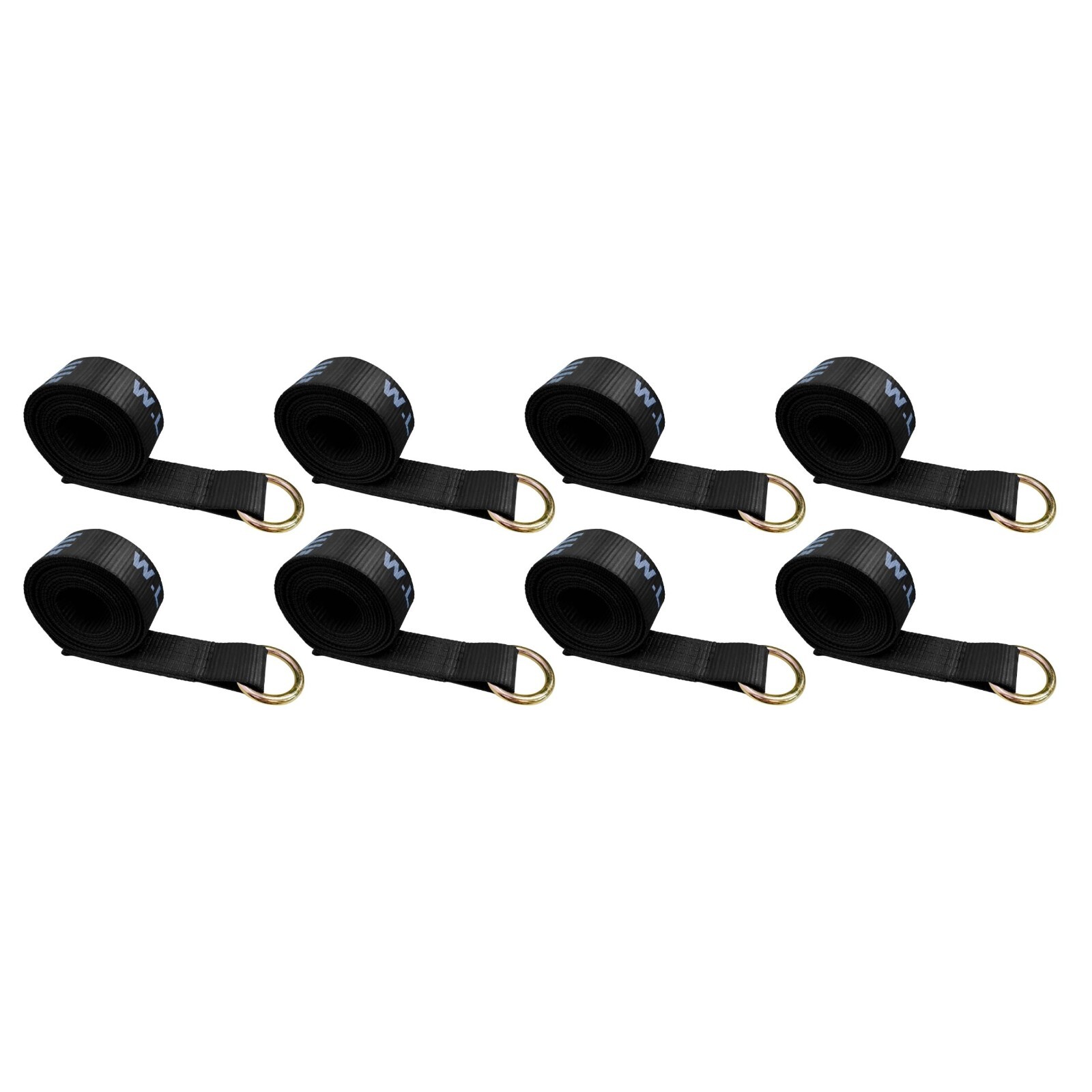 8 Pack 2" x 10' Lasso Strap w/ O Ring Auto Tie Down for Tow Truck Wheel Lift