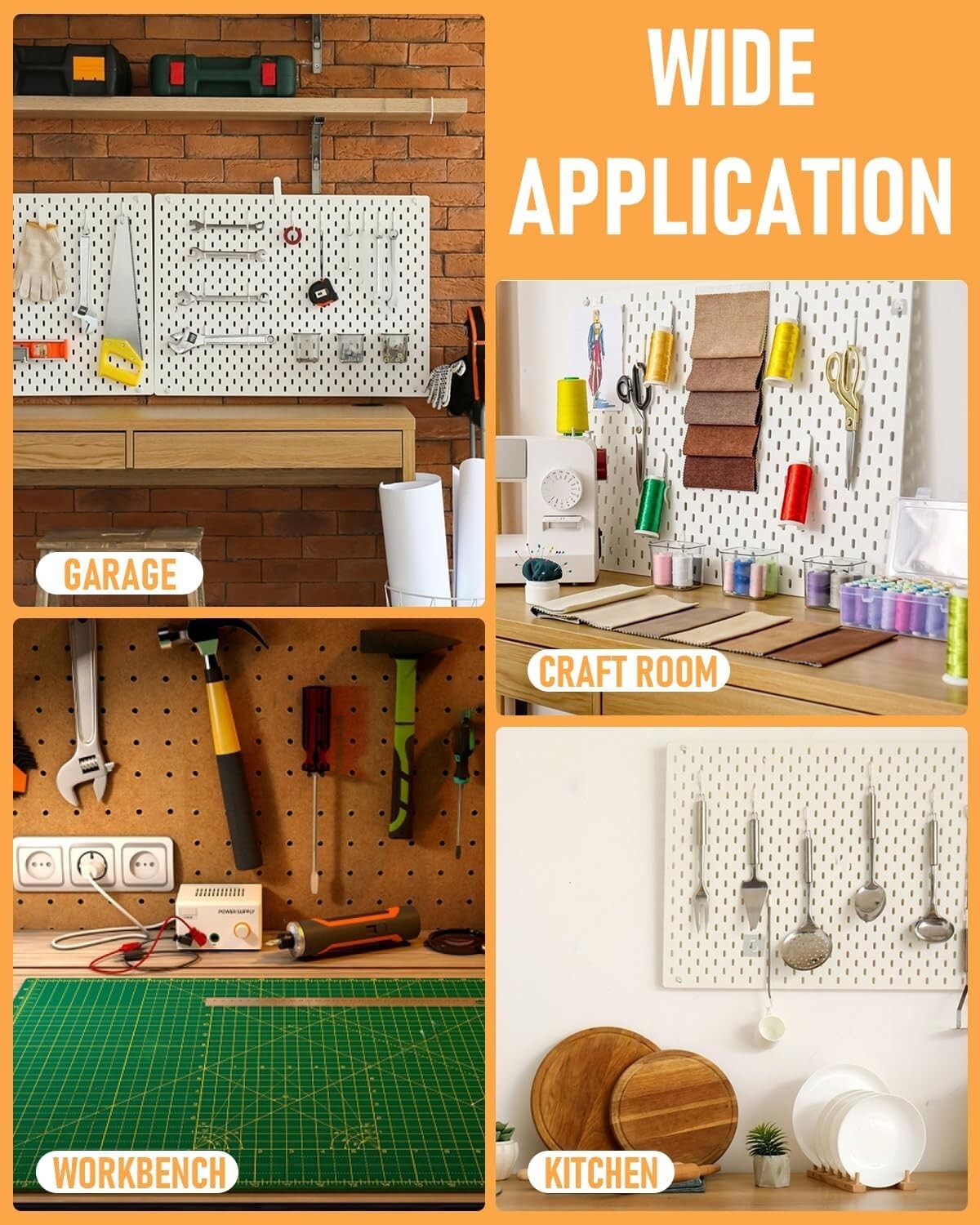 122PCS Pegboard Accessories Organizer Kit, Peg Board Hooks Set with Bins for Han