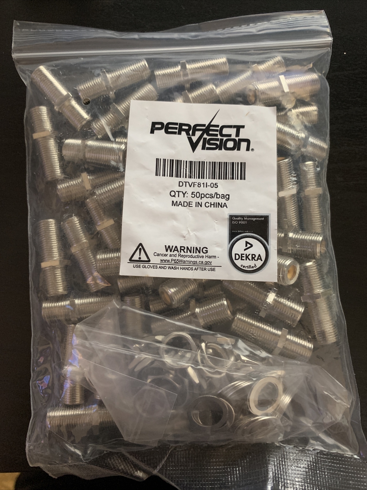 DIRECTV 50x Coax Barrel Connectors F81 3GHZ HF PerfectVision DTVF81I-05 AT&T HD