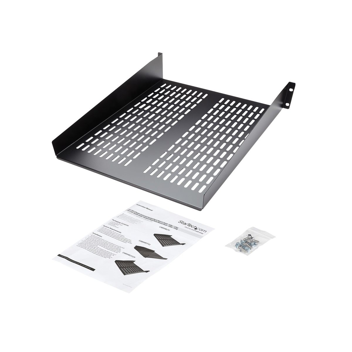 StarTech 2U 22" Universal Vented Fixed Server Rack Mount Shelf