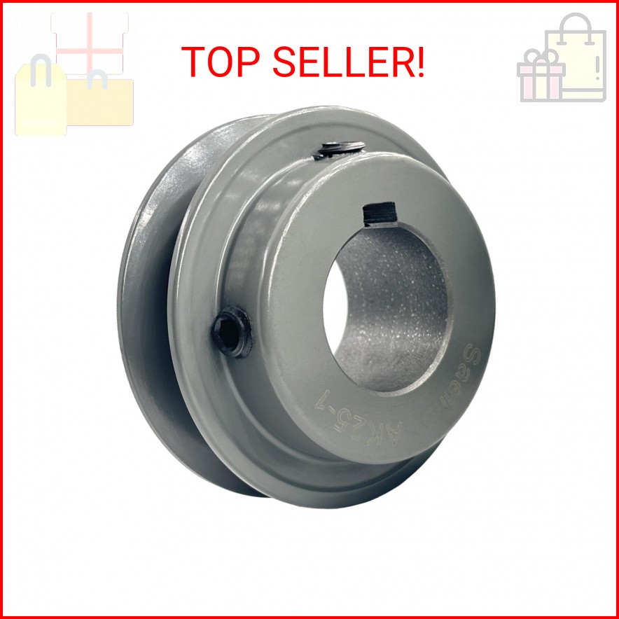 Saelno AK25-1 V Belt Pulley 1 inch bore 2.5" OD,V-Belt Sheave Cast Iron for A 3L
