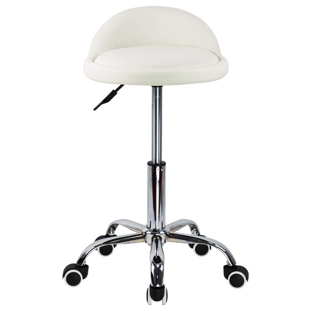 KKTONER PU Leather Seat Height: 46-62cm, Width: 36.5cm, Depth: 44cm, White