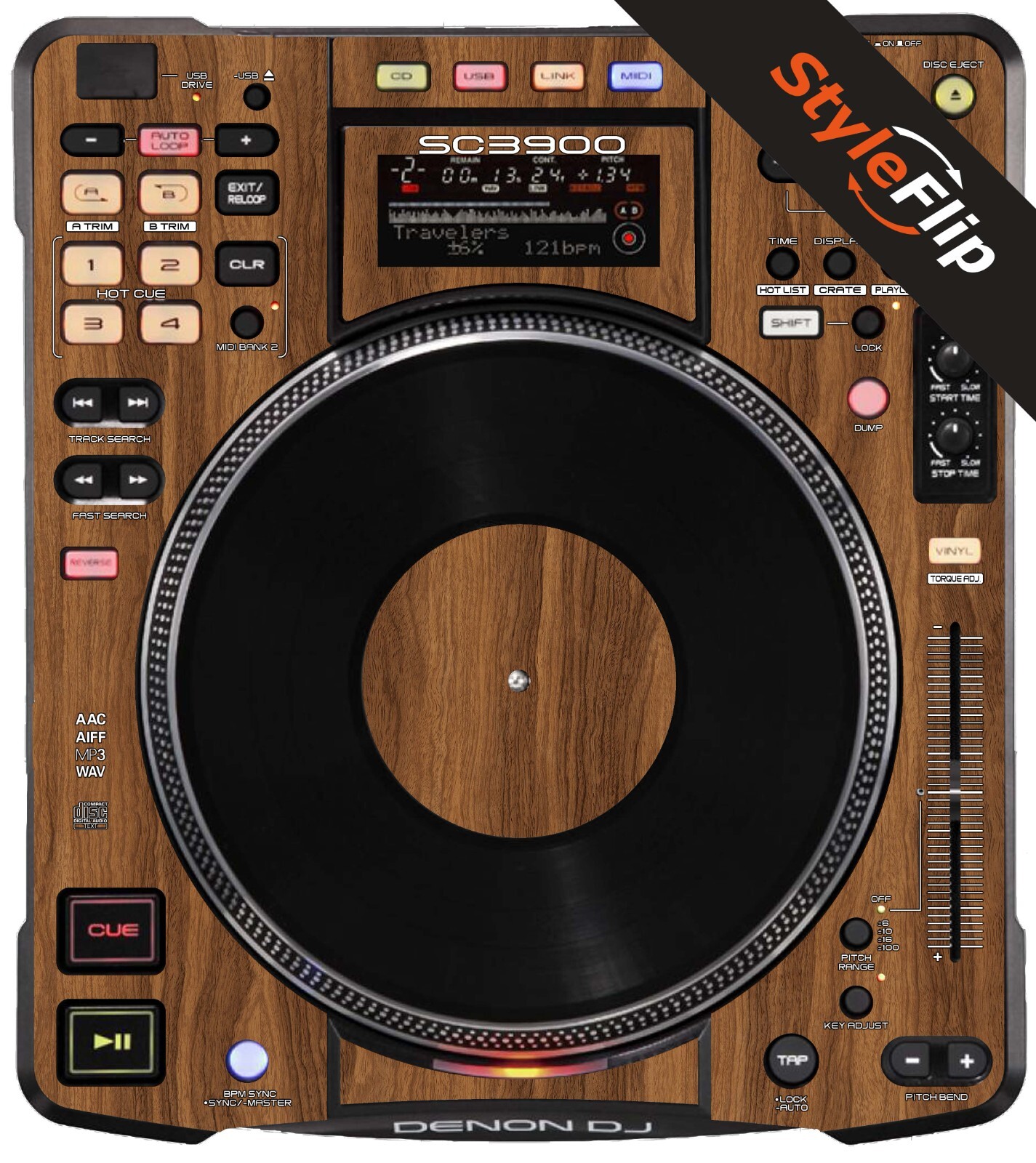Denon SC3900 | Wood 2 | Protective Decal | StyleFlip Skins