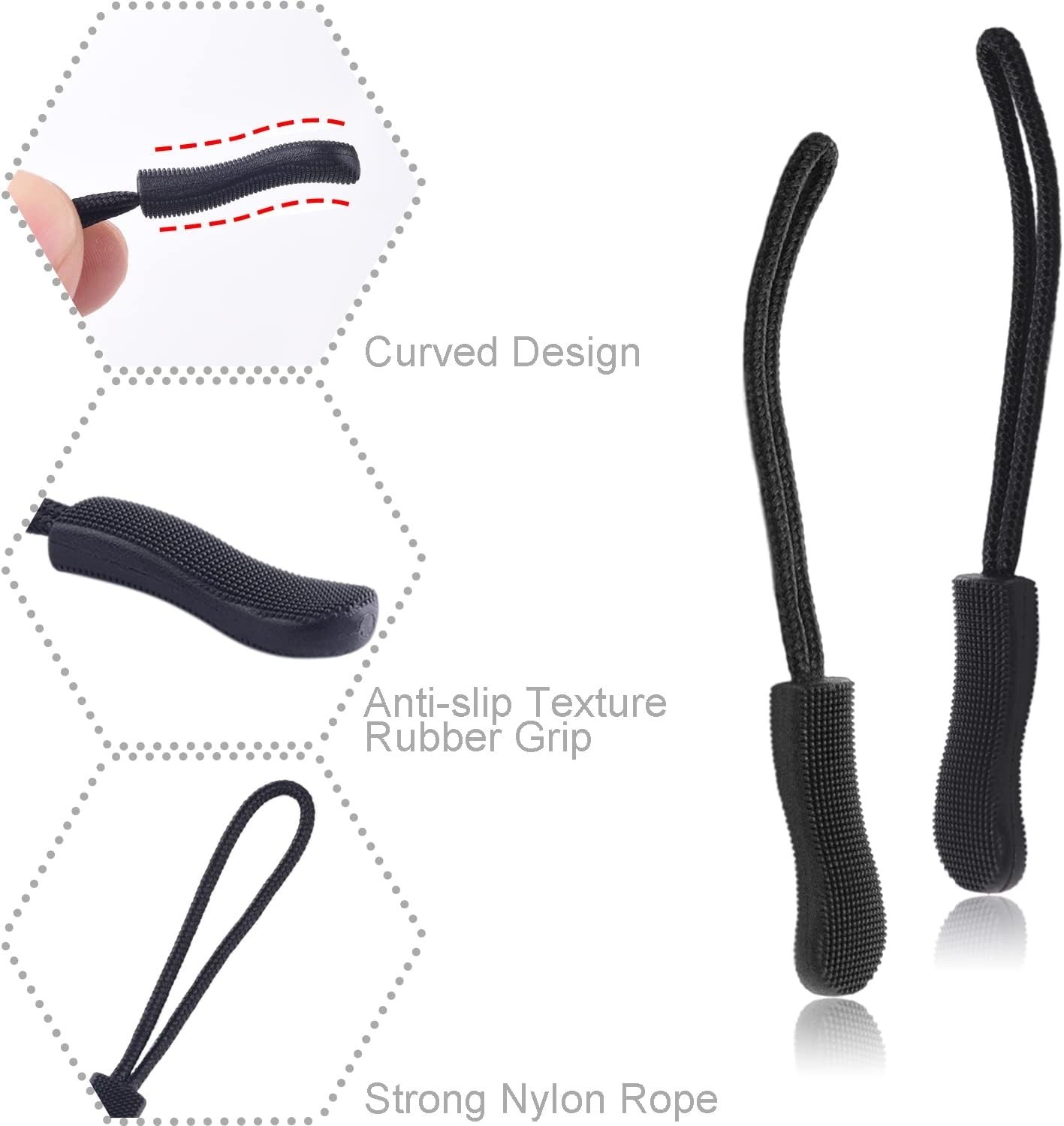 12Pack Zipper Pull Replacement, Golf Bag Parcord Zipper Pull Tab Replacement ...