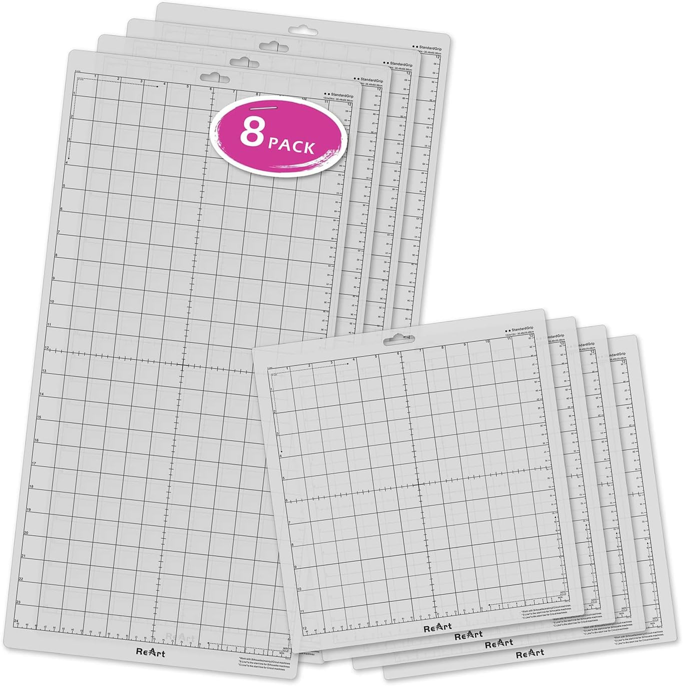 Standard Grip Cutting Mat for Silhouette Cameo - 12" X 24" 4 Pack 12"X12" 4 Pack