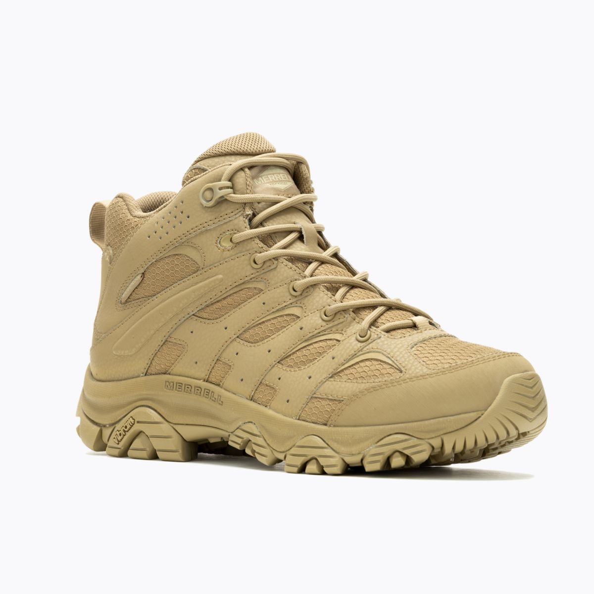 MERRELL WORK Men's Moab 3 Mid Tactical Waterproof Work Boot Dark Coyote  - J0041