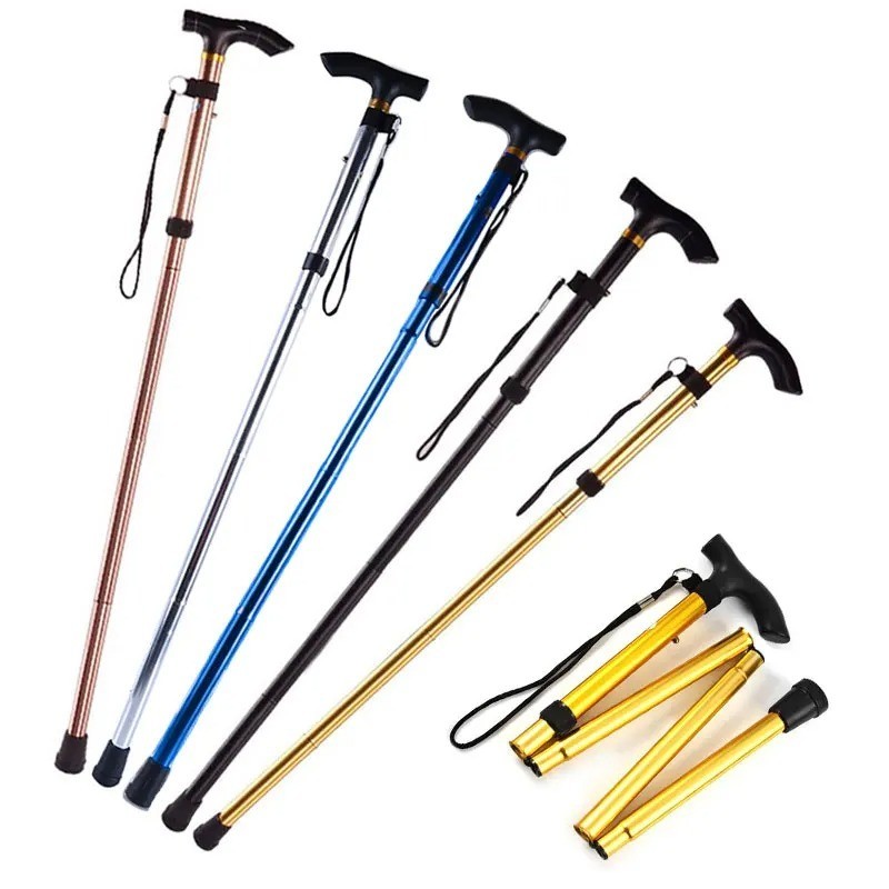 Cane Walking Stick Adjustable Folding walking Aluminum Collapsible Travel Hiking