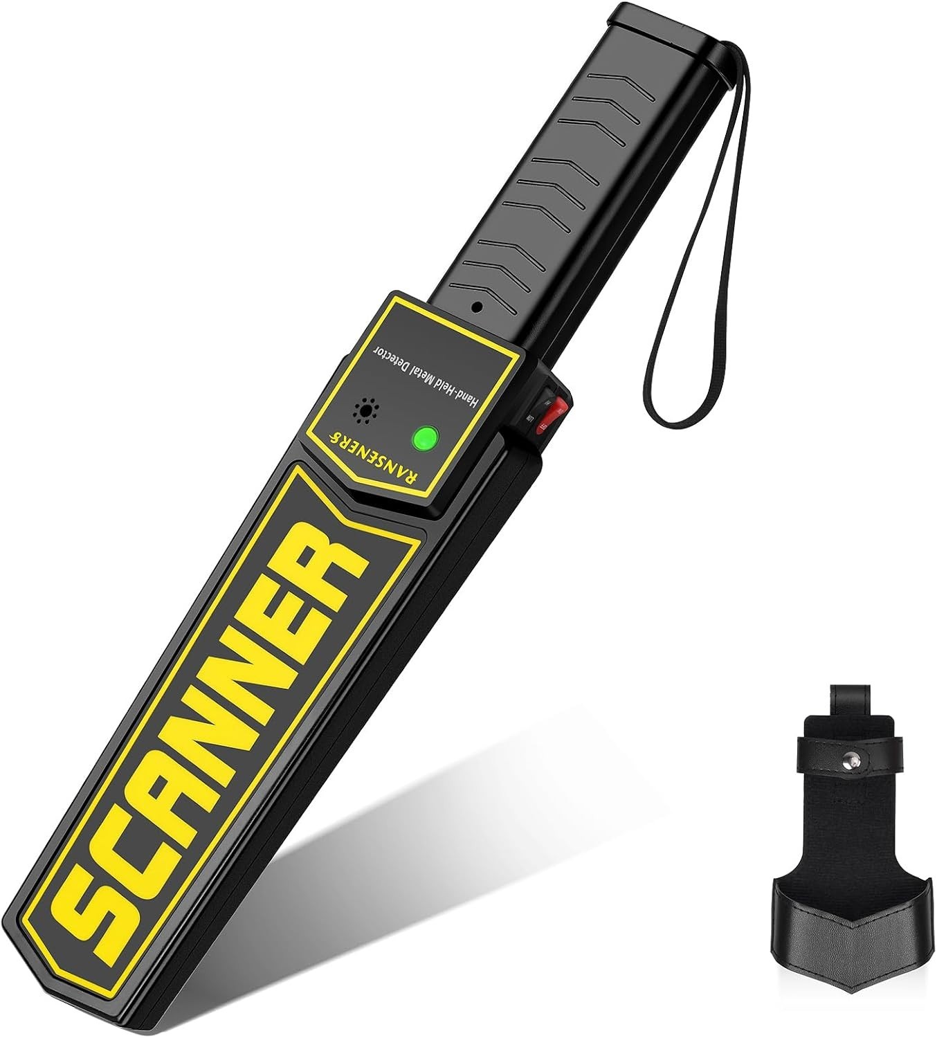 Battery Powered Metal Detector Wand with LED Display and Adjustable Sensitivity