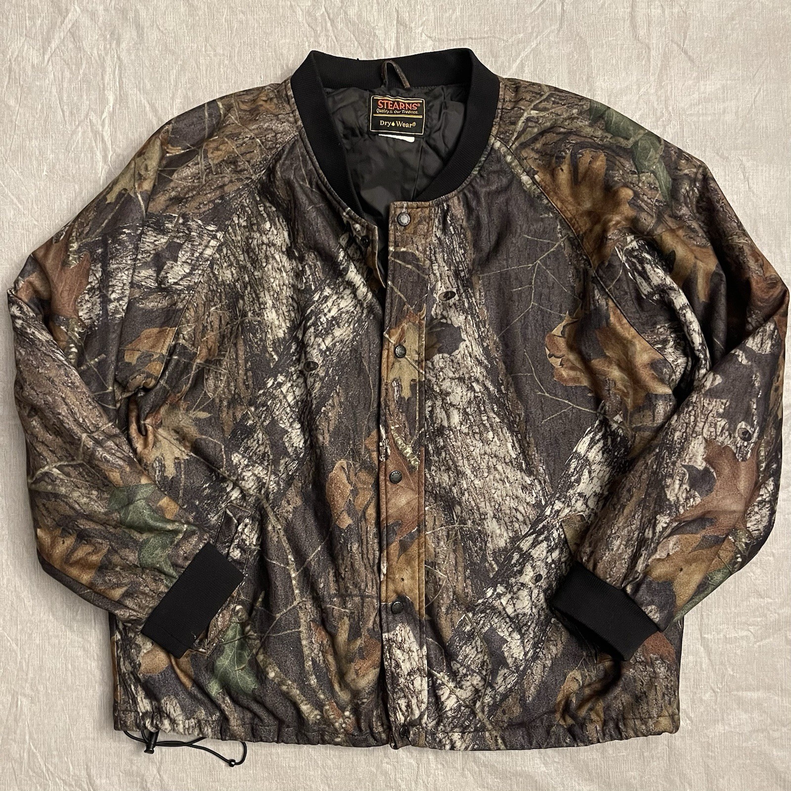 Stearns Dry Wear Lightweight Hunting Jacket Camo Mens Size XL Quilted Insulated