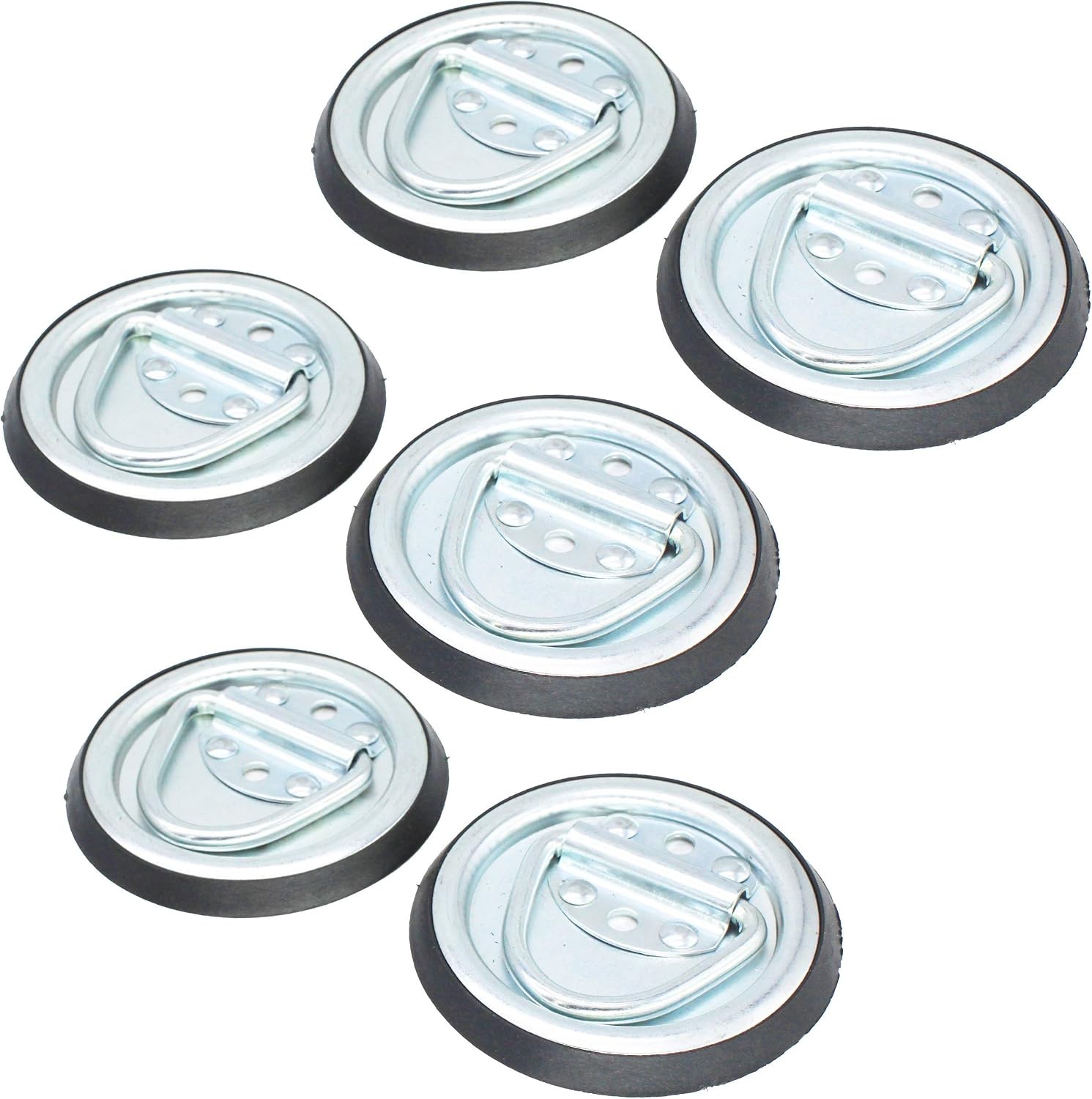 6 Pack Heavy Duty D Rings Tie Down Anchor Floor Flush Surface Mount 1200 LBS