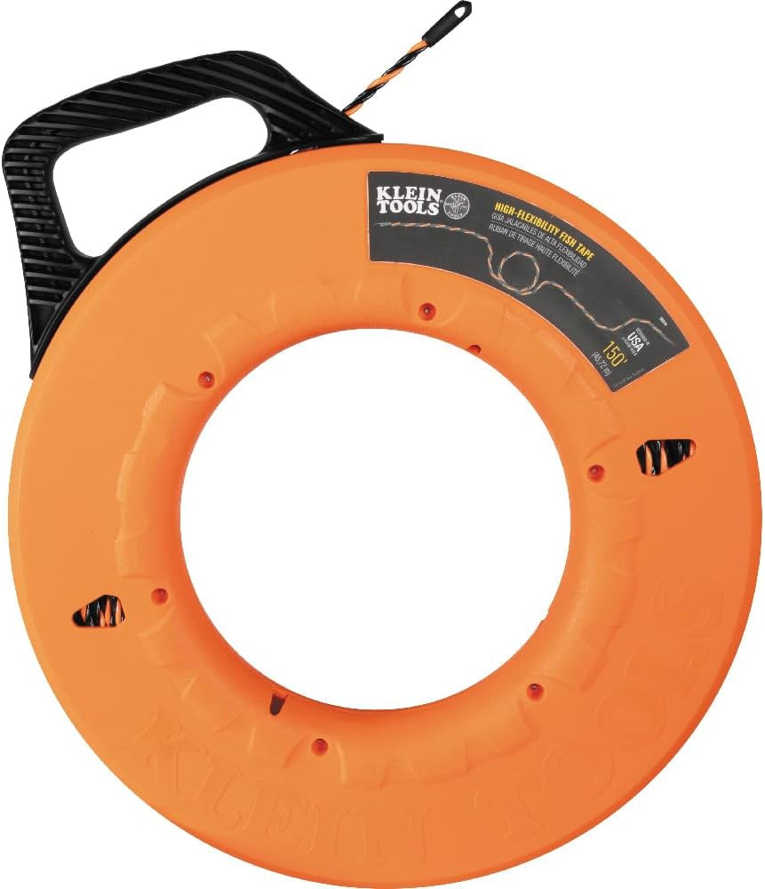 50376 150-Foot Fish Tape, High-Flex Polyester, 3 Strand Braided Wire Puller Elec