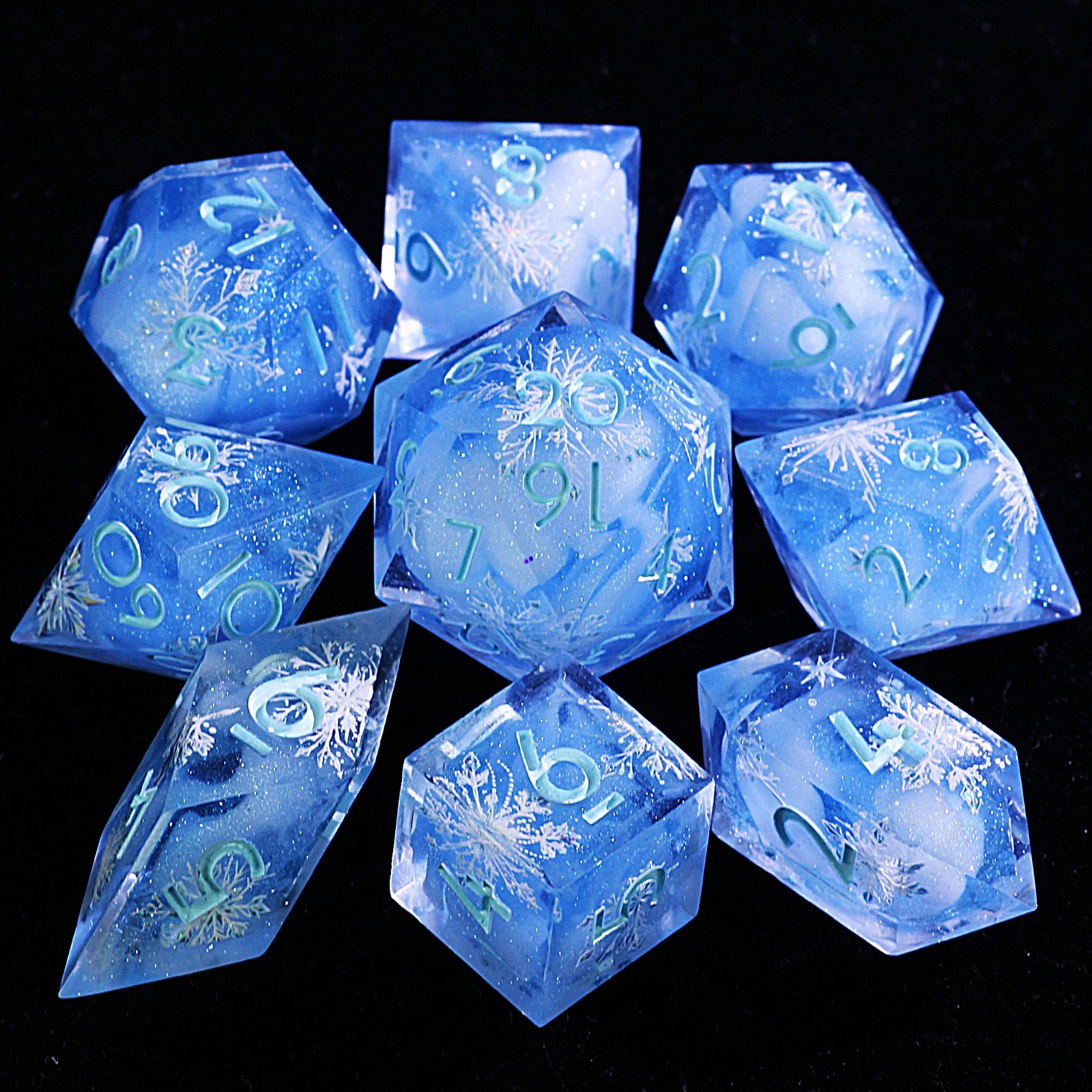 9 Polyhedral Resin Sets Dice DnD Ice and Snow World for Dungeons Dragons RPG