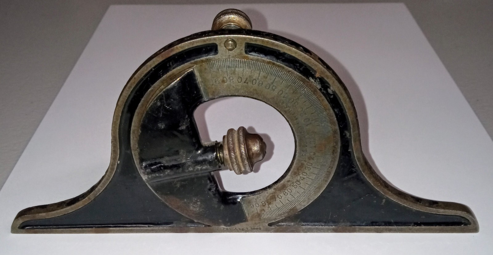 Vintage L. S. S. Co. Combination Square Protractor - Pat. Aug 7, 1883