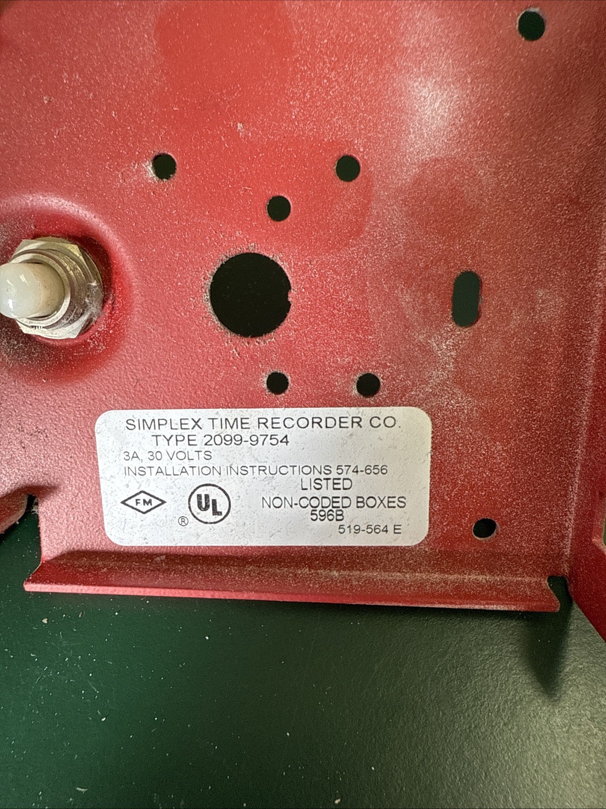 Simplex 2099-9754 Fire Alarm Pull Station T-Bar
