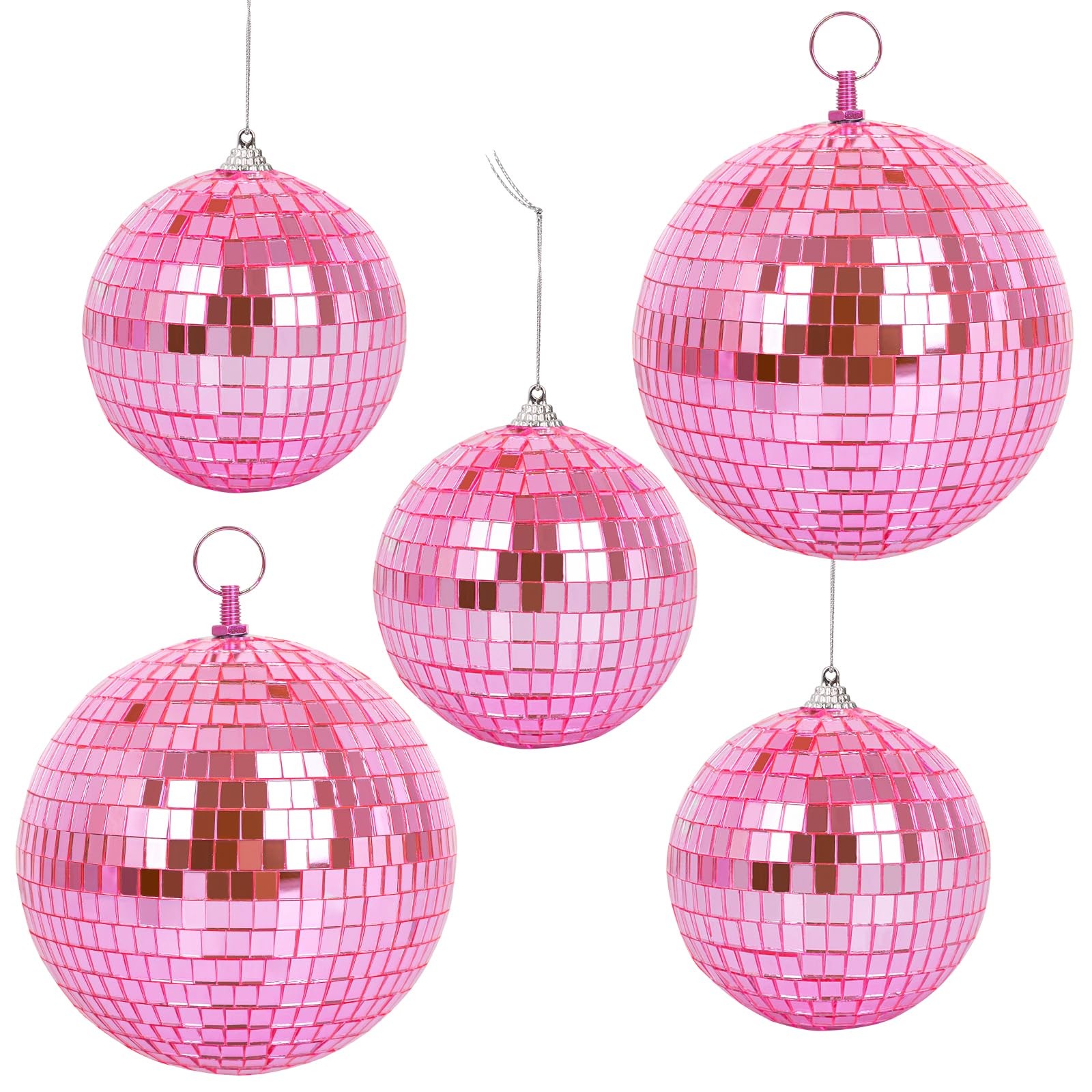5 Pack Mirror Balls for Disco DJ Club Party Wedding Home Decor, Disco Ball Or...