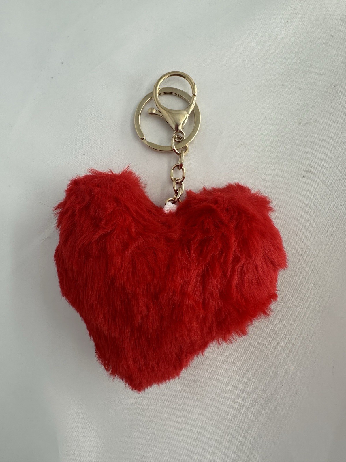 Heart Pom purse keychain - Red