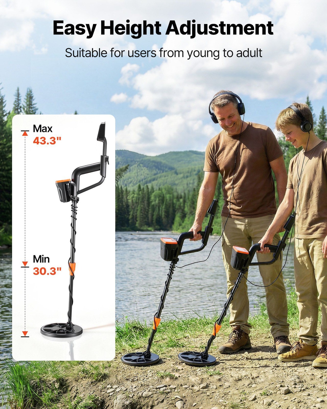 8in IP68 3-Mode Precision Adjustable Professional Gold Detector