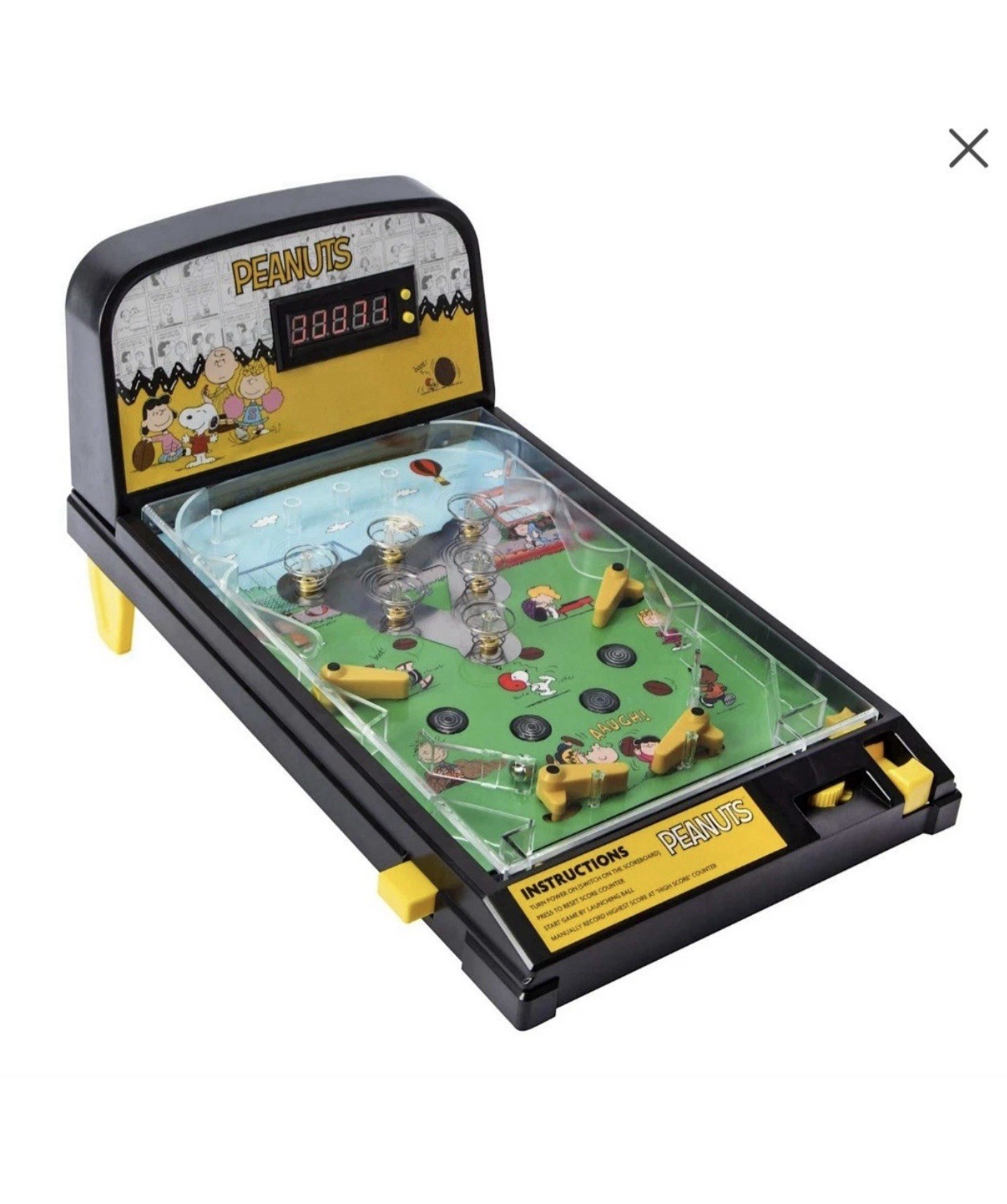 Peanuts SNOOPY Electronic Tabletop Arcade Game PINBALL Machine w/ Lights & Sound