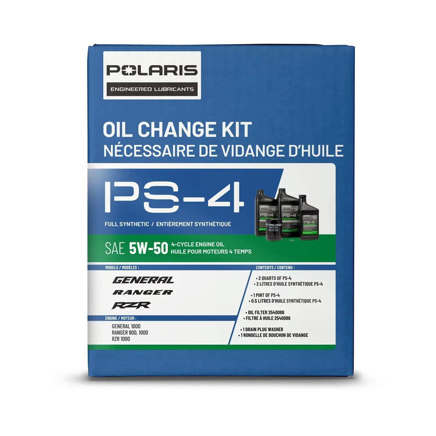 Polaris Full Synthetic Oil Change Kit, 2879323, 2.5 Quarts of PS-4 Engine Oil an
