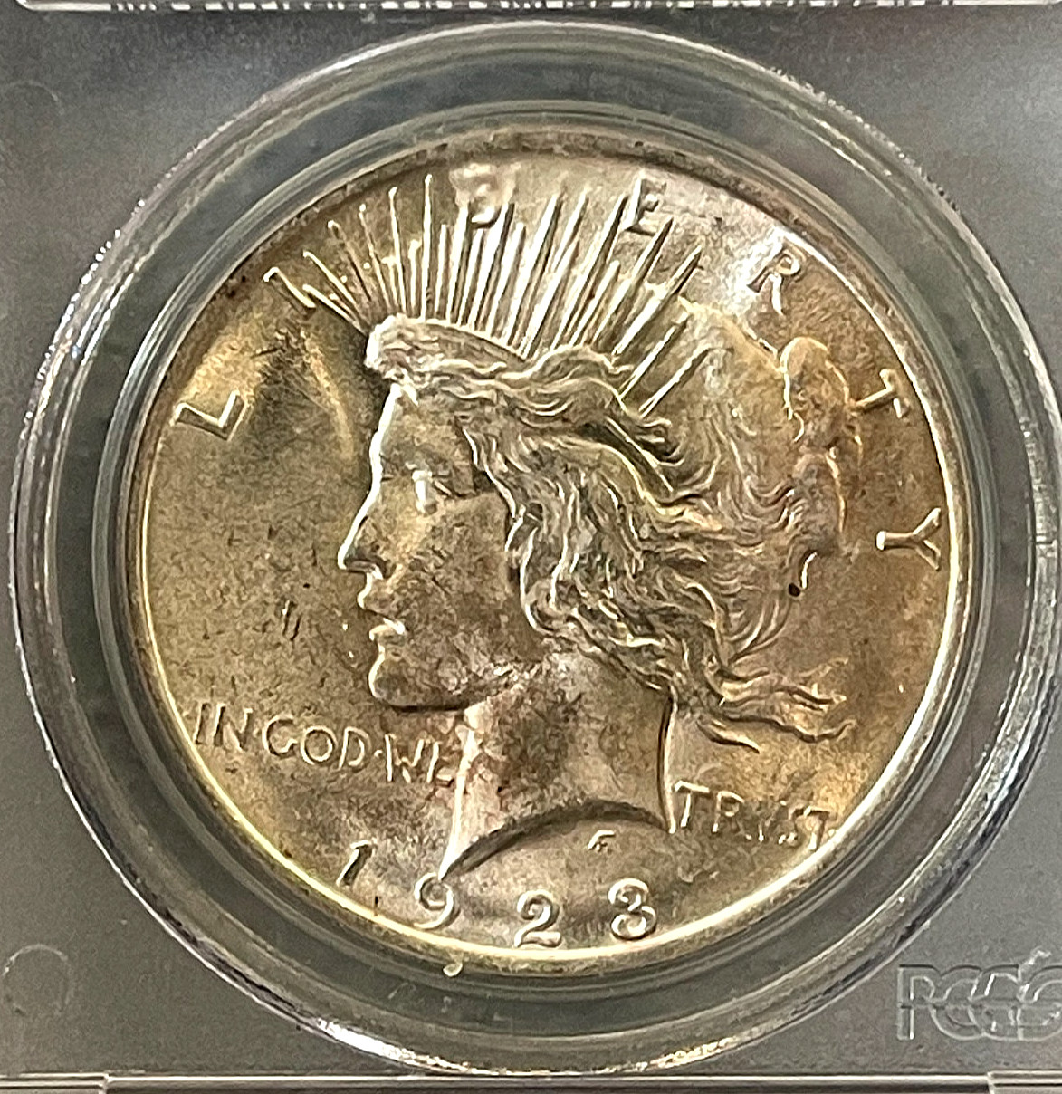 1923-P SILVER Peace Dollar PCGS MS63 - Beautifully Toned!