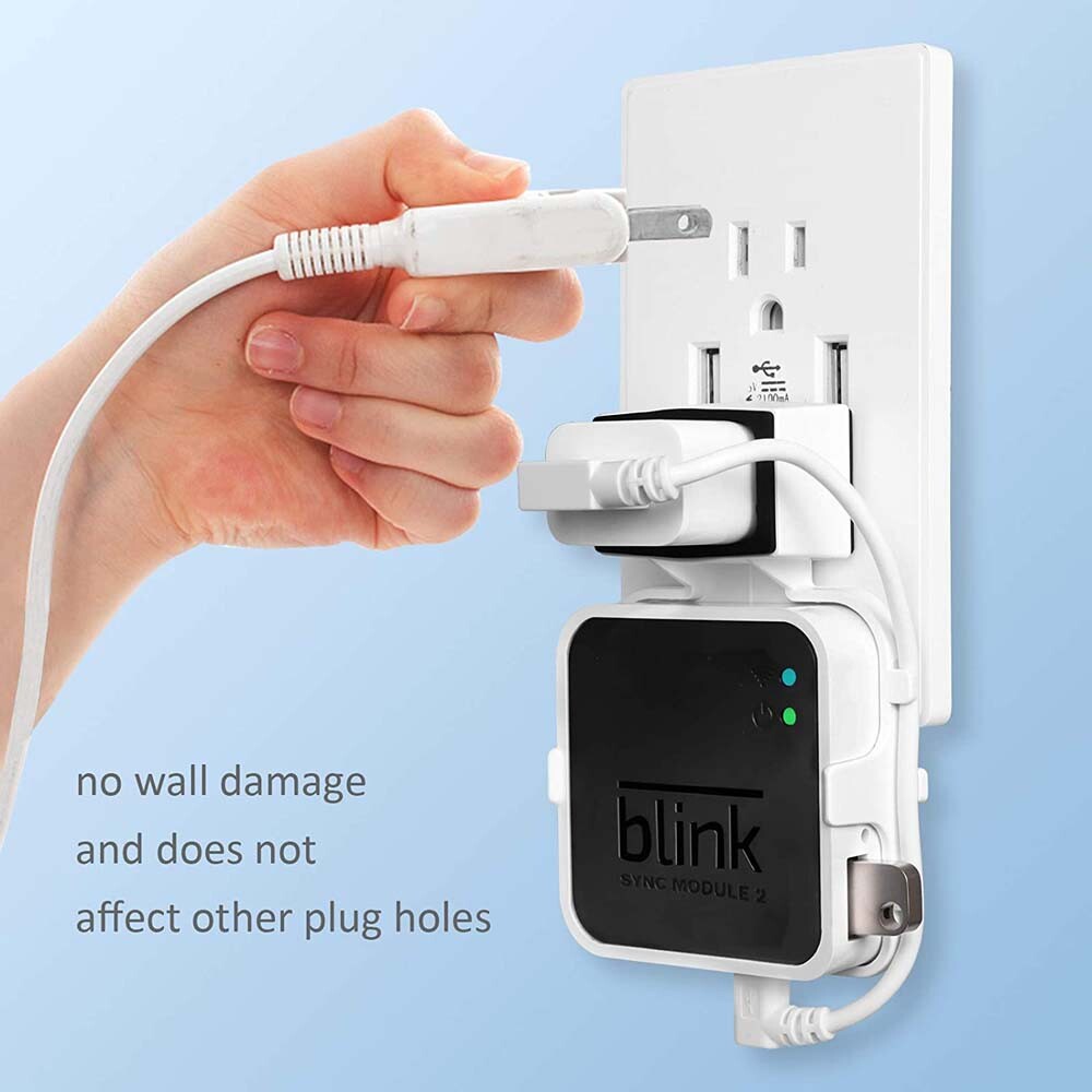 HOALCA 64GB USB Flash Drive & Outlet Wall Mount Bracket for Blink Sync Module 2