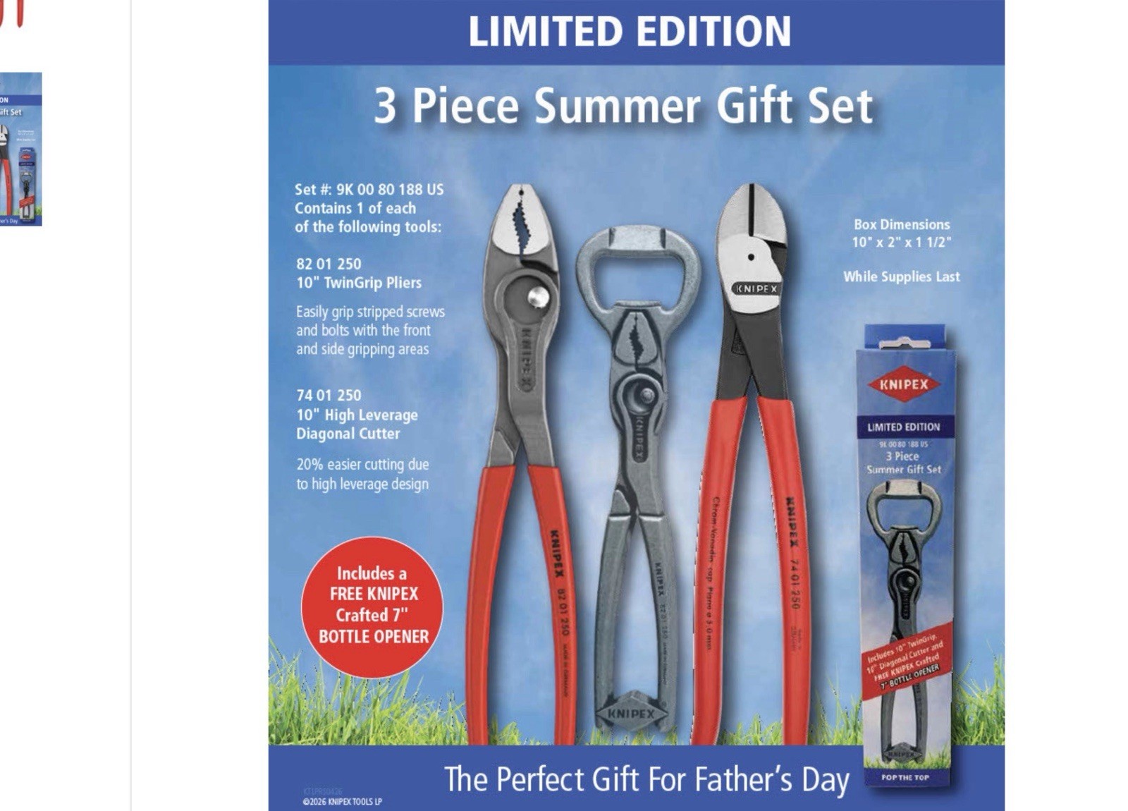 Knipex Special Summer Edition Three-Piece Set 9K 00 80 188 US
