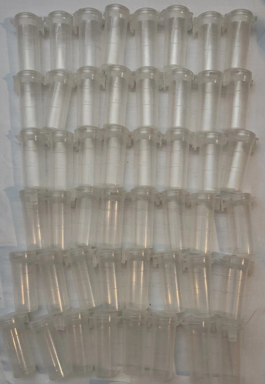 Lot 48 Clear Air Tight Locking Pill Or Medicine Bottles Storage Crafts Organize