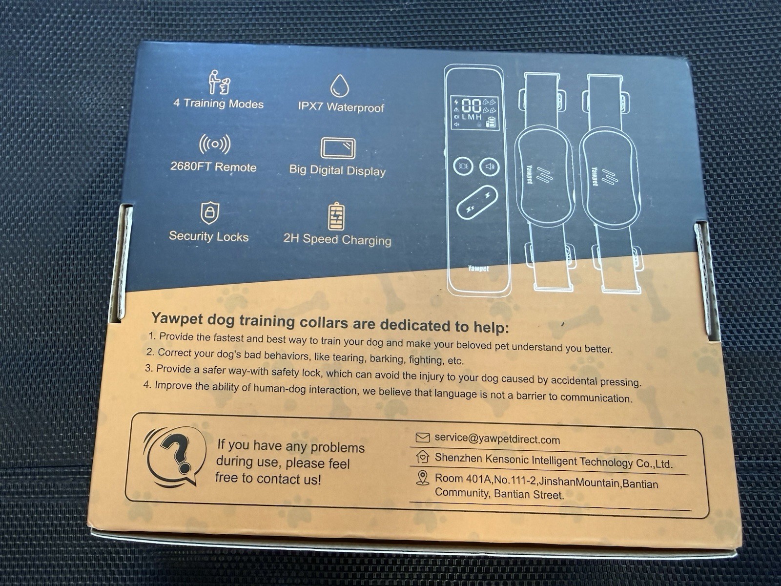 🔥YAWPET Dog Training Collar 3 Modes Static Vibration Rechargeable