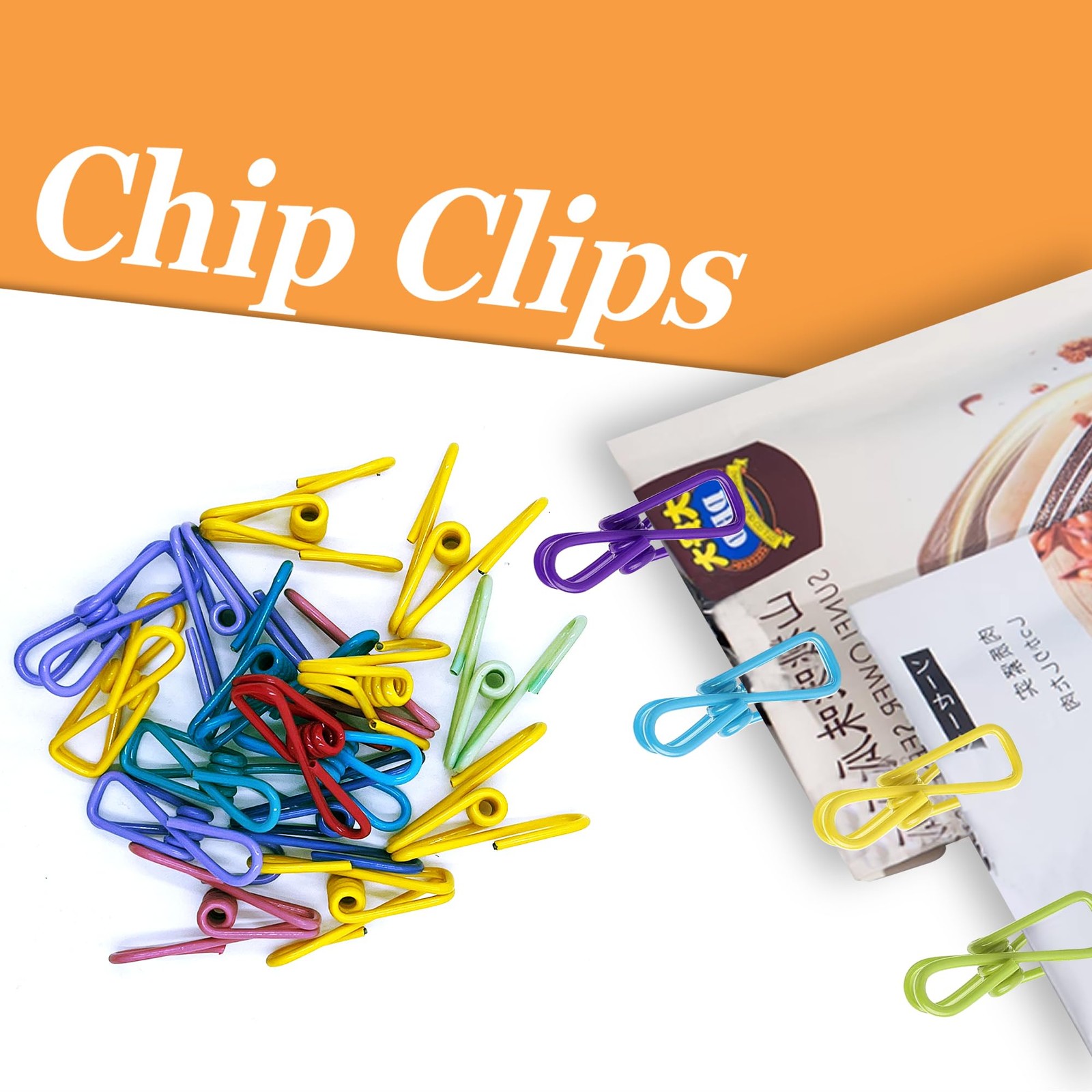 45 Pcs Chip Clips - 2 Inch Random Multi-Colored Waterproof 45 Pcs, Colorful