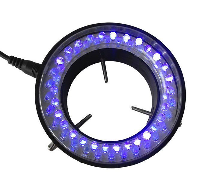 60mm Inner Diameter Microscope LED UV Light Source Ring Lamp w/ Dimmer Adapter