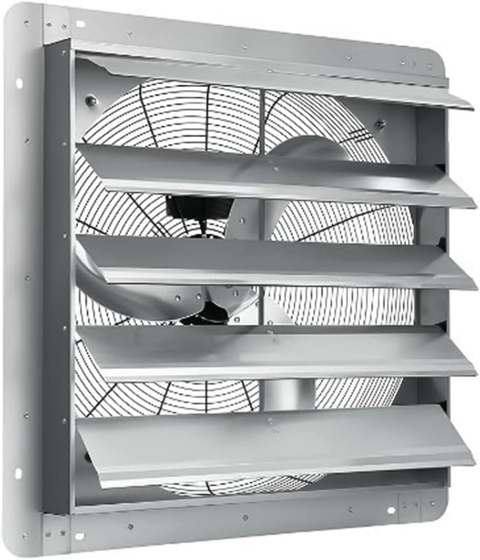 🔵24" Automatic Aluminum Shutter Exhaust Fan Wall Mount 3500 CFM 1500 RPM