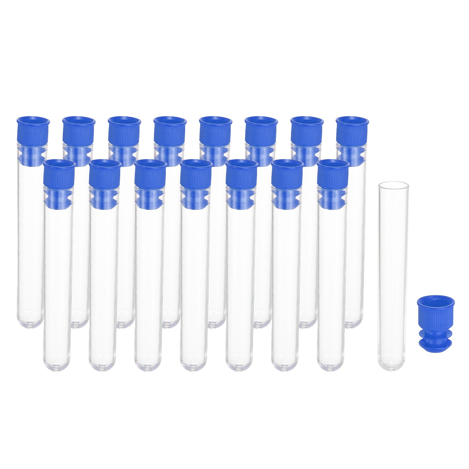 3" Length Plastic Sewing Needle Storage Holder, 16 Pcs Clear Pin Tube Blue