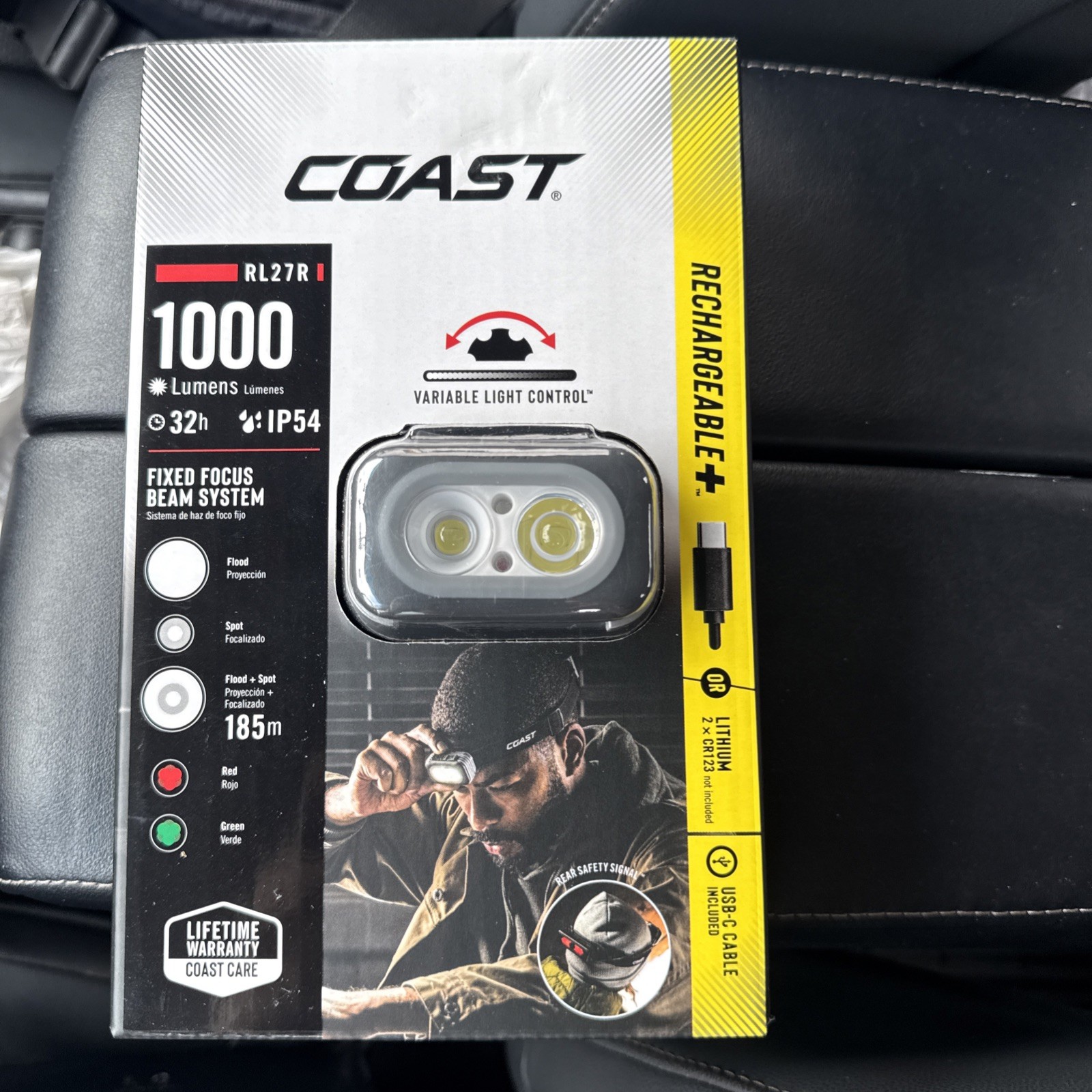 COAST RL27R Rechargeable Plus Rear Loading 1000 Tri-Color LED Headlamp 8221 NEW