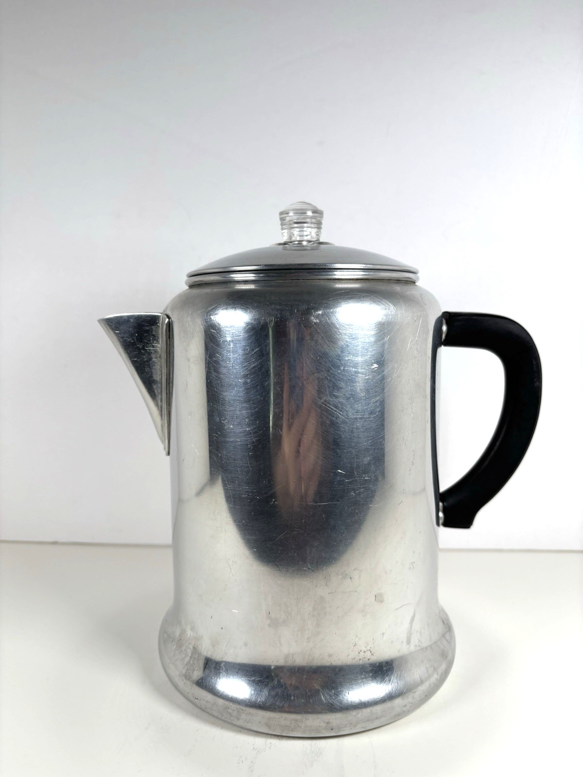 Vintage Buckeye Ohio 8 Cup Aluminum Ware Coffee Pot Camping Stove Top Complete