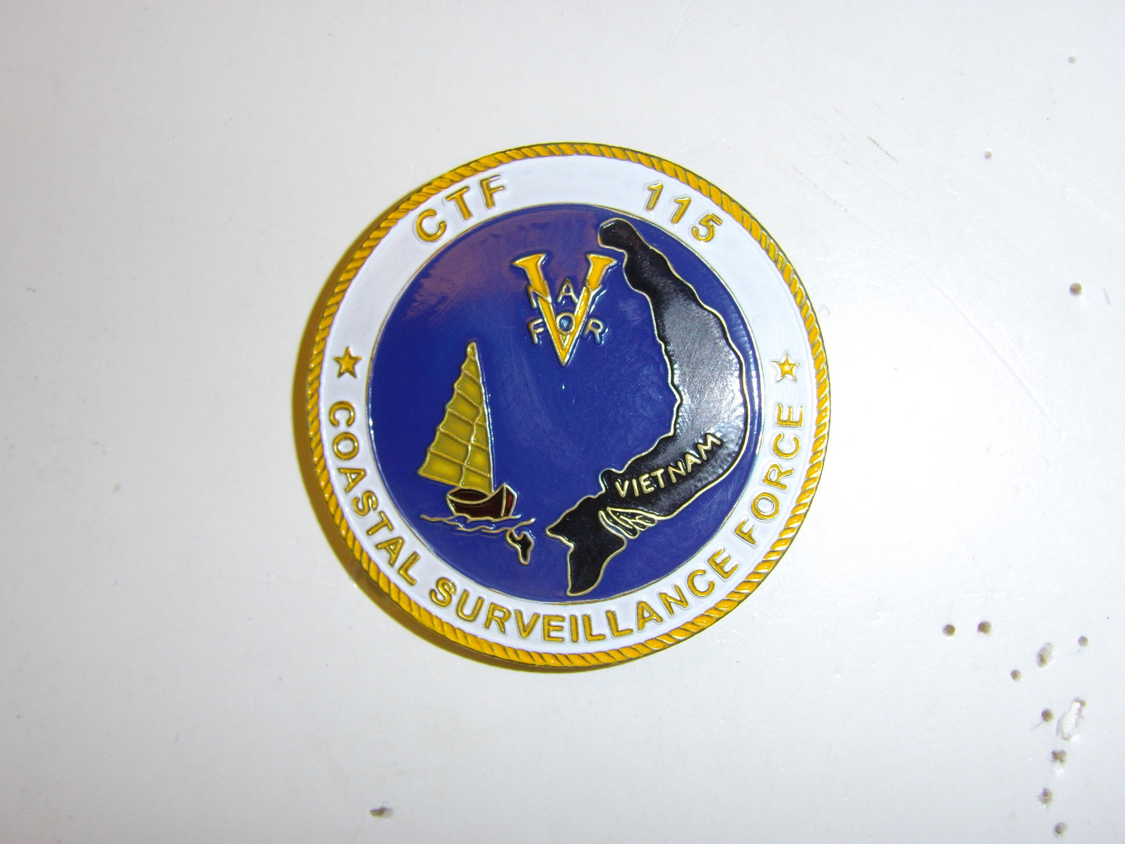 0274 Vietnam US Navy CTF 115 Beret Badge Coastal Surveillance Force IR32A
