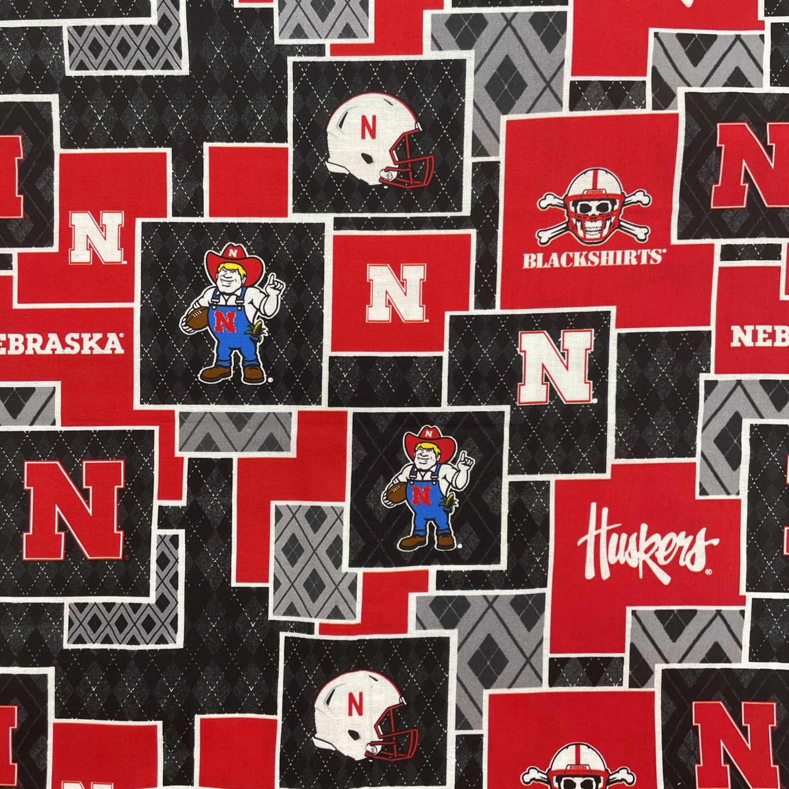100% Cotton University Of Nebraska  (UNL) Cornhuskers Fabric