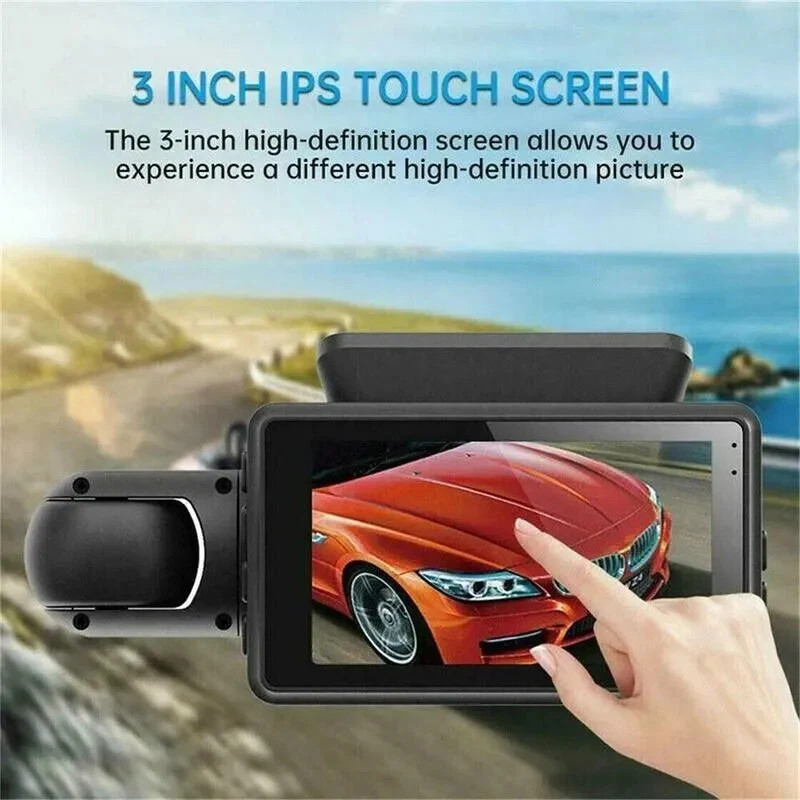 1080P Dual Lens Dash Camera G-Sensor 3-Inch Screen Full HD Recording