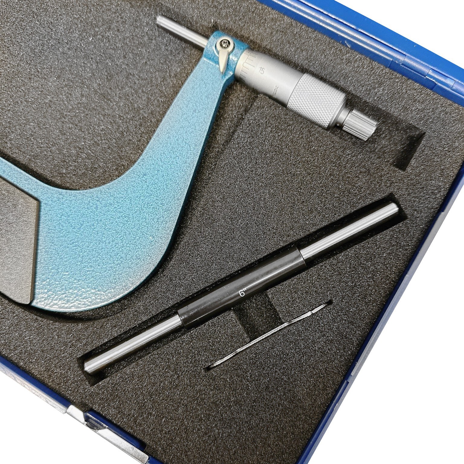 6" - 7" Outside Micrometer, 0.0001" Graduation ,Ratchet Stop, Solid Metal Frame