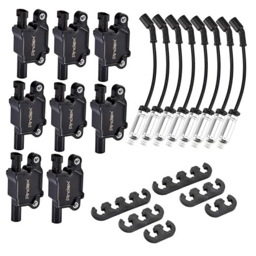8 Pack UF413 Ignition Coil 41962 Spark Plug Wires UF413 Square Coils&Wires