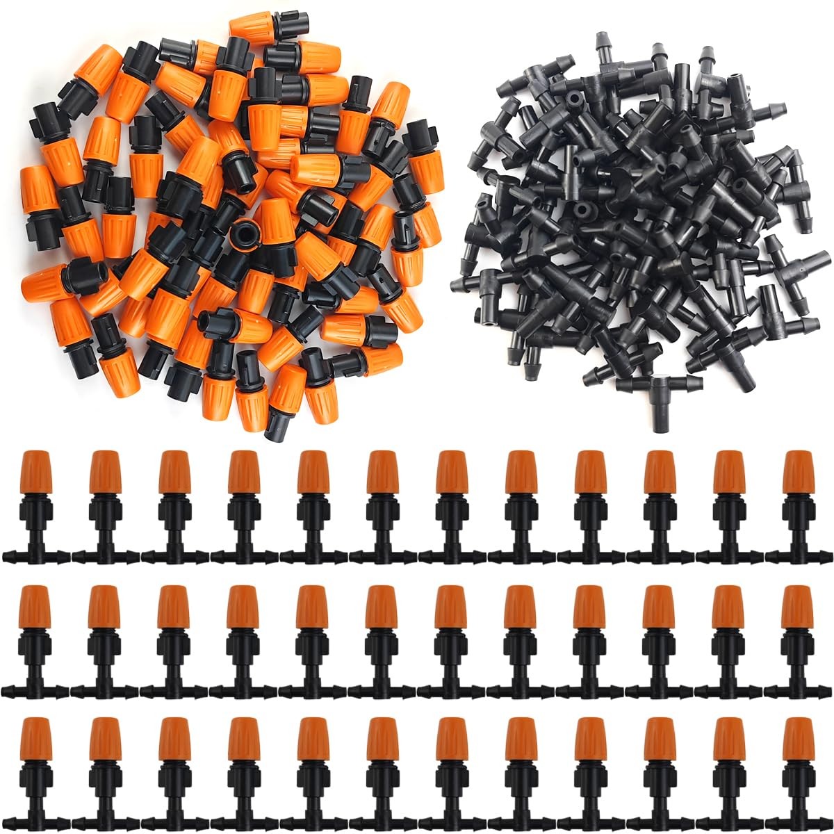 GXXMEI 80PCS/Set Micro Spray Adjustable Flow Irrigation Drippers, 1/4 Large