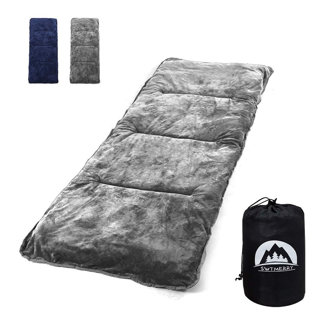 Sleeping Cot Pads (75" x 28") with Elastic Straps Portable for Outdoor & Hiki...