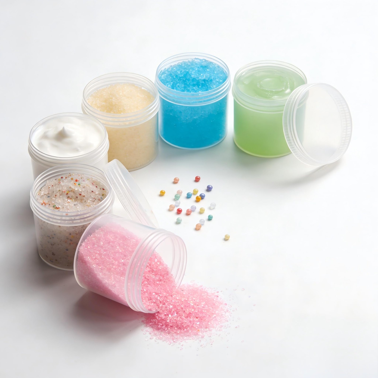 6 Pack 1oz TSA Approved Travel Jars with Lids & 12 Labels, Leak-Proof Clear C...