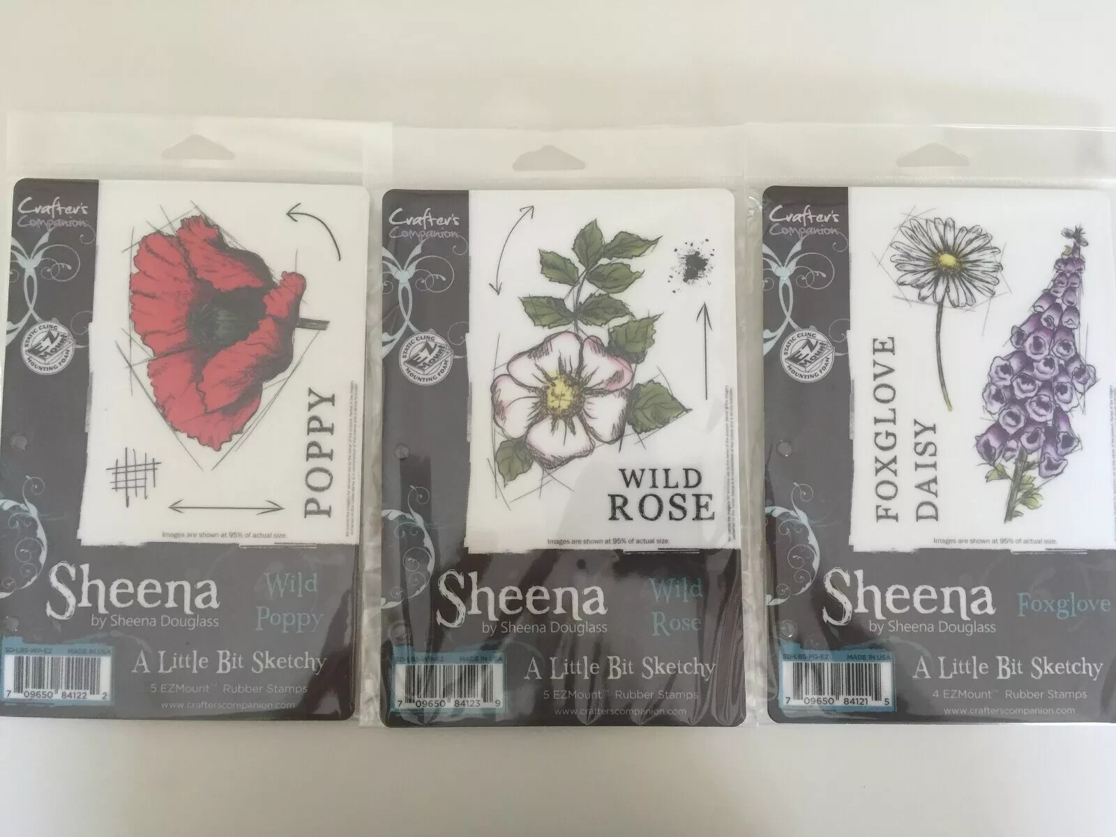 Sheena Douglass  A Little Bit Sketchy - EZ Mount Rubber Stamps Set of 3