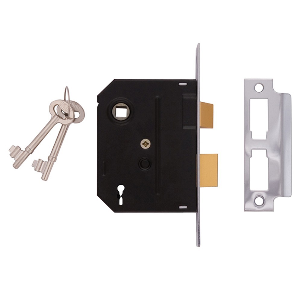 UNION 2295 2 Lever Mortice Sashlock Chrome Finish 63mm 2.5in Box UNNJ2295CH25