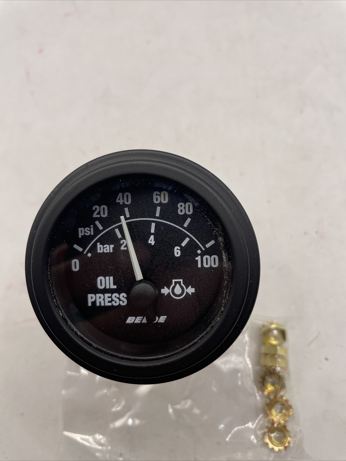 Beede 961011 Black Oil Pressure Gauge Backlit International Cummins Boat NOS GA