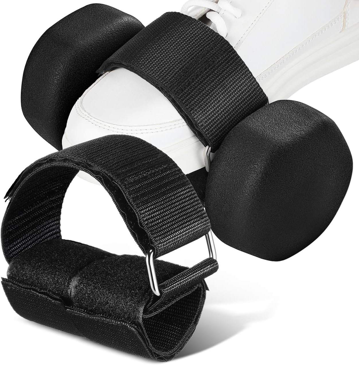 Adjustable Ankle Straps for Weight Lifting - 2 Pack Foot Attachments