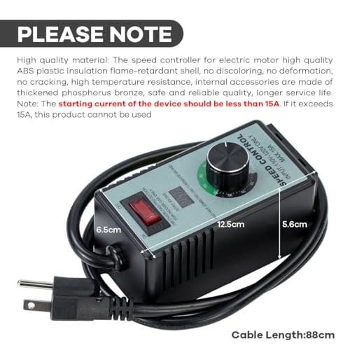 AC Motor Variable Speed Controller 120V 12A, LED Voltage Display Power