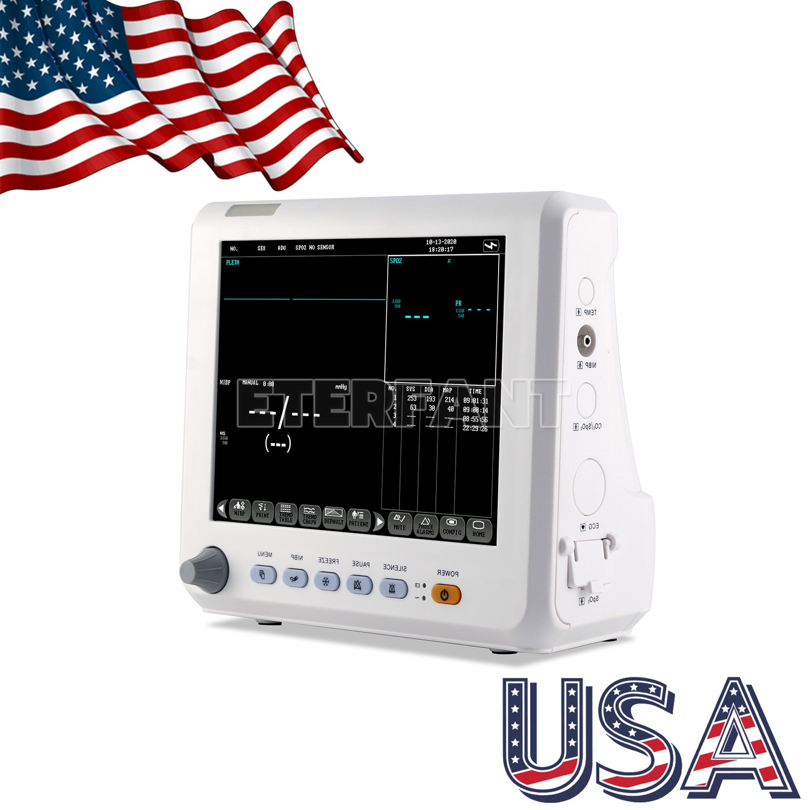 Dental 8"/15.6" Patient Monitor/Mobile Cart for Ultrasound Imaging Scanner US